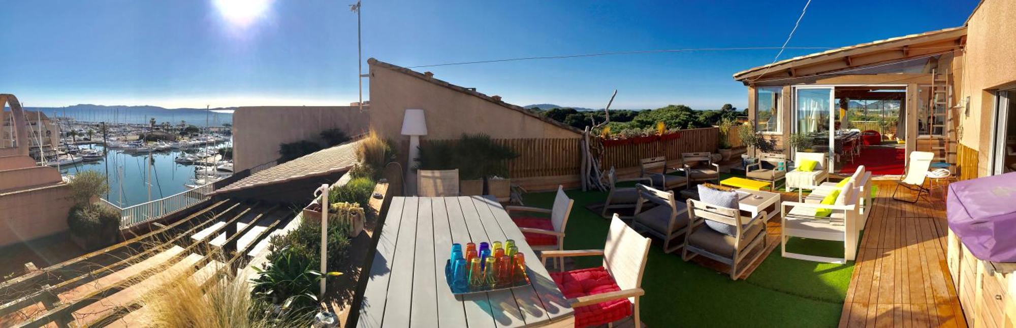 Apartment Port Duplex Plein Sud 200 M2 Et 100 M2 De Terrasse Hyères